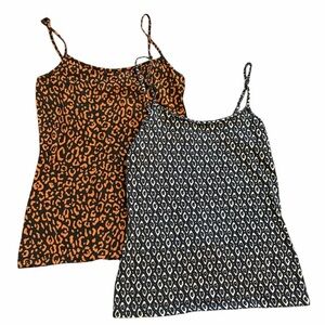 Ann Taylor Printed Camisole Tops Leopard & Geometric Women’s Size Small